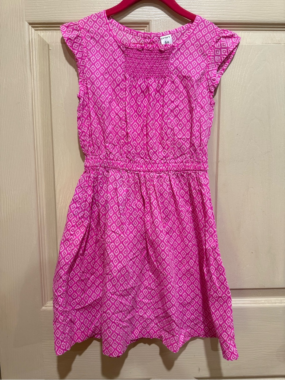 Hot Pink Smocked Waist Dress